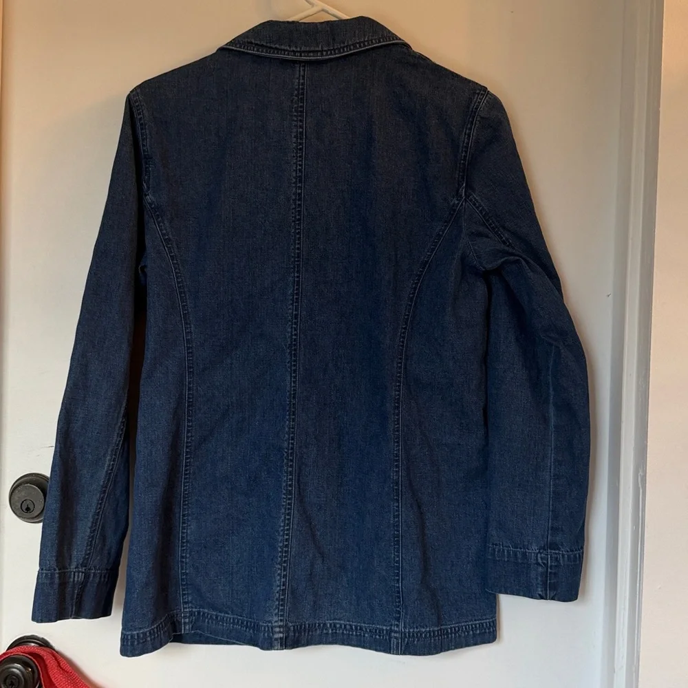 Orvis Denim Blazer Jean Jacket Coat Cotton Blue vintage Outerwear size 6 - Picture 4 of 4